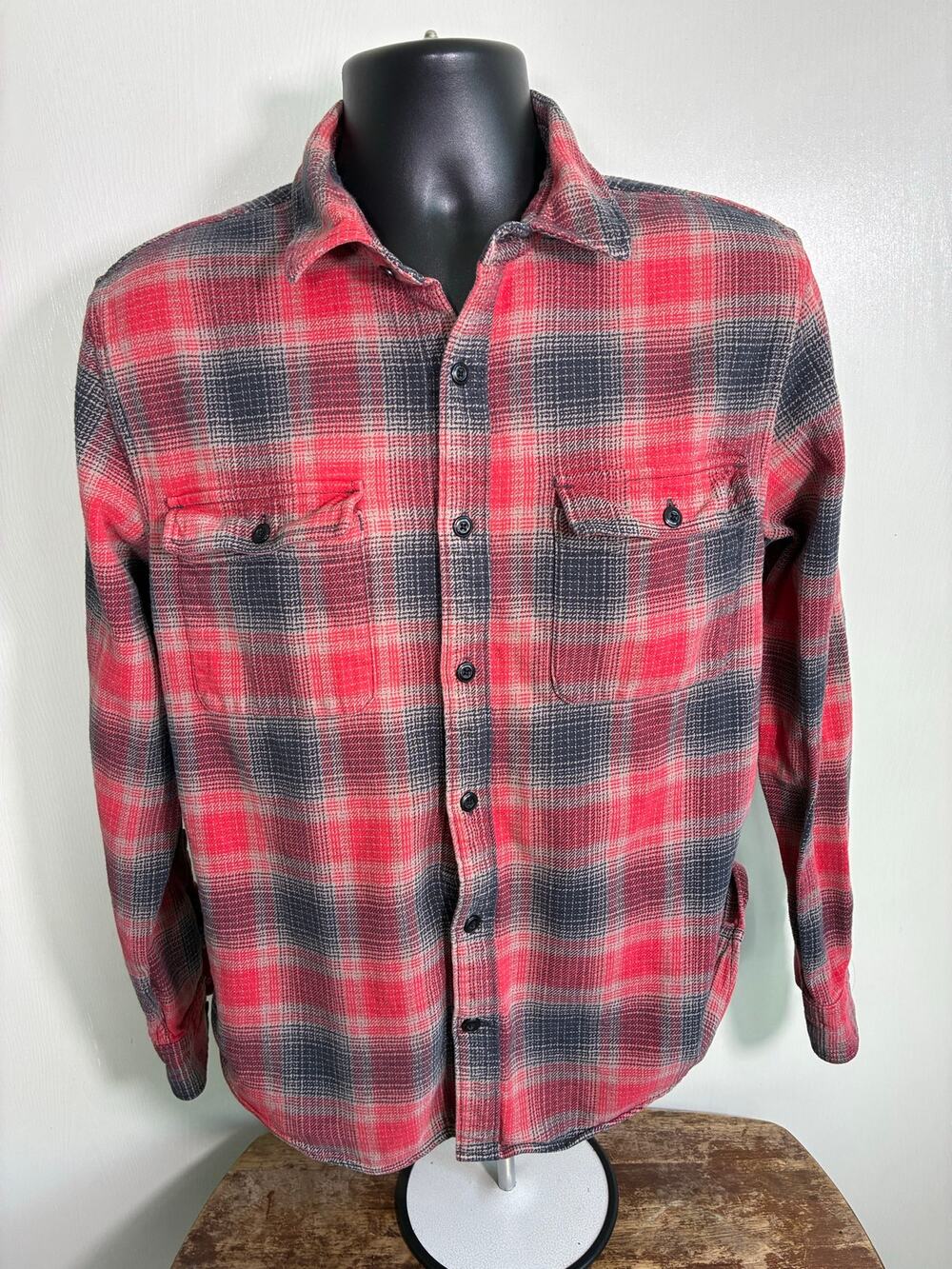 Lucky Brand Red Black Plaid Flannel Shirt Medium
